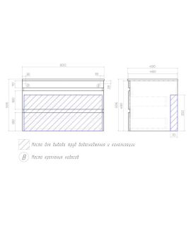 Тумба под раковину подвесная Vigo Urban tp.URB.80.2Y 80 см белый